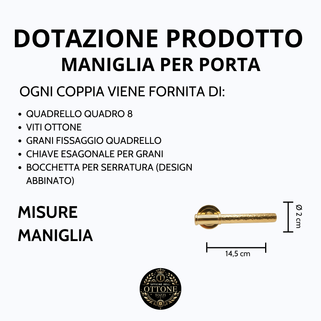 Sigaro Toscano | Maniglia per Porta in Ottone di Design