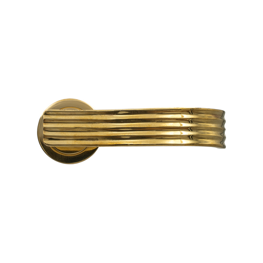 Maniglia "Rigata Firenze" in Ottone - Design Anni '70 con Molla di Ritorno
