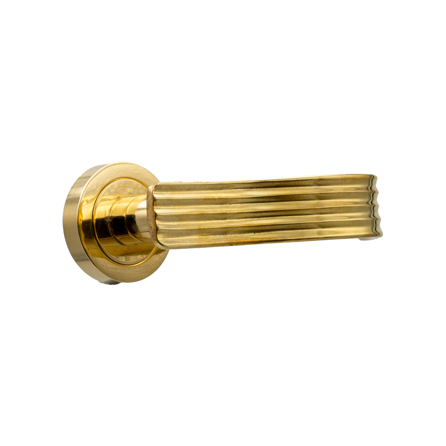 Maniglia "Rigata Firenze" in Ottone - Design Anni '70 con Molla di Ritorno