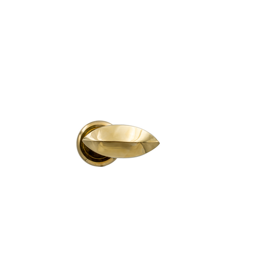 Maniglia "OLIVO PIATTO" in Ottone - Design Ergonomico con Molla di Ritorno